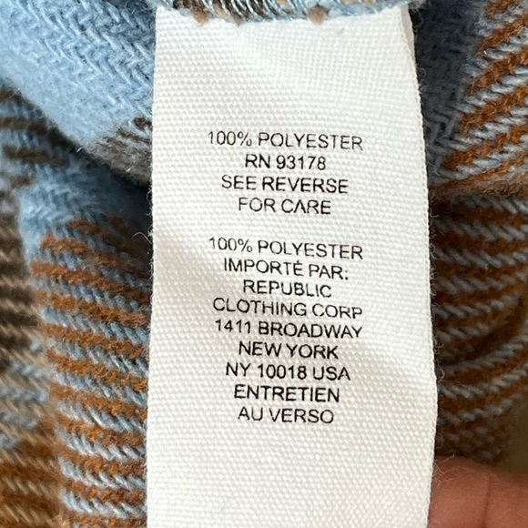 For the REPUBLIC Women's Cropped Plaid Thick Flannel Jacket Shacket Size M New - Picture 11 of 15